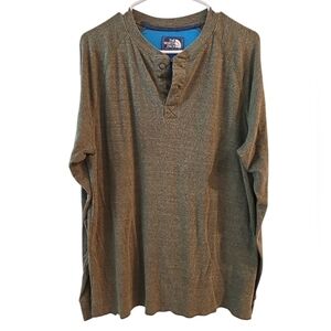 THE NORH FACE LONG SLEEVE HENLEY SHIRT. SIZE. X- LARGE.